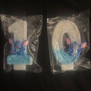 Stitch Glitter Number Candles